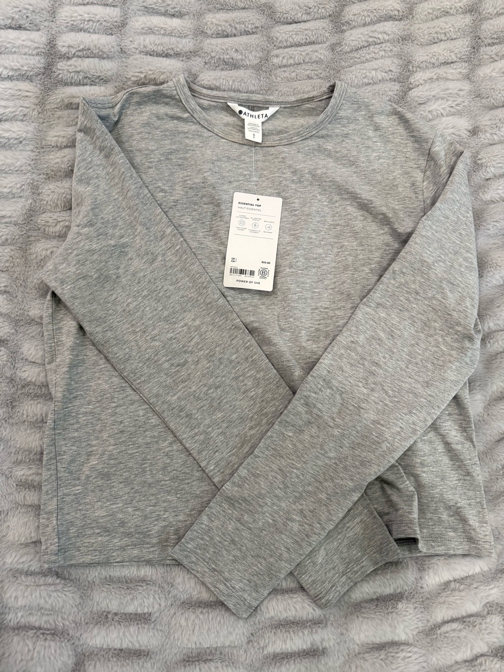 Athleta women’s Long-Sleeve Tee - White and Gray - Picture 3 of 6